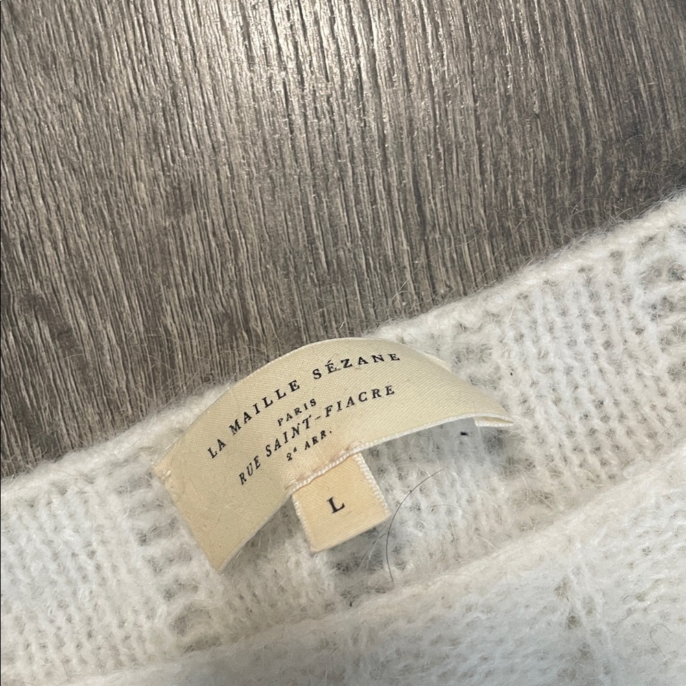 Sezane Cream Puff-Sleeve Crewneck Sweater - Picture 7 of 13